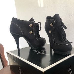 Women's Baby Phat Gatsby Black Booties Size 6.5